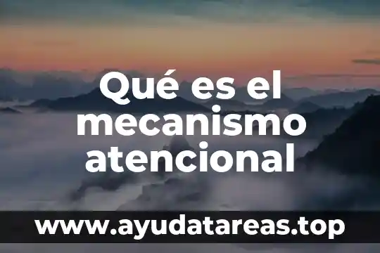 Que es el mecanismo la idea 5 Qué es el mecanismo atencional