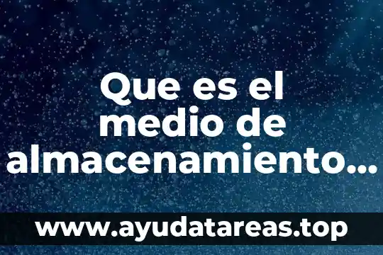 Que es el medio de almacenamiento nube