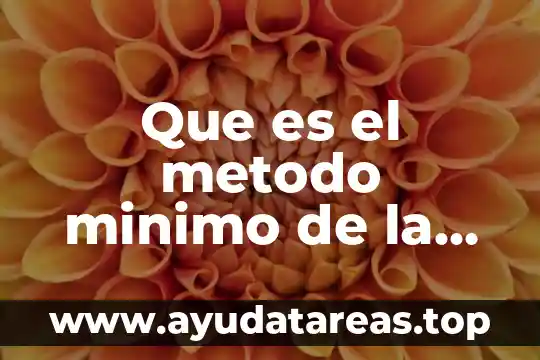 Que es el metodo minimo de la metodologia dela investigacion