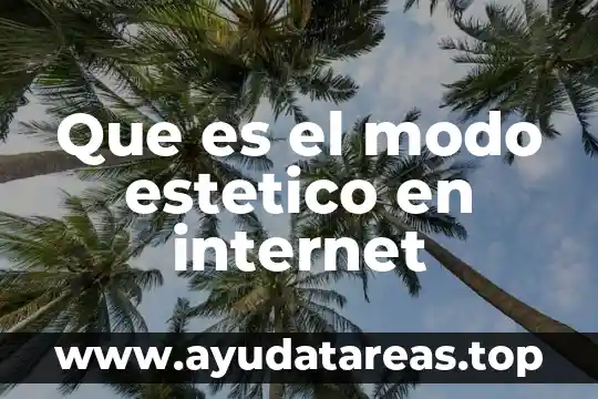 Que es el modo estetico en internet