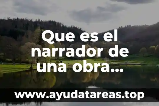 Que es el narrador de una obra literaria