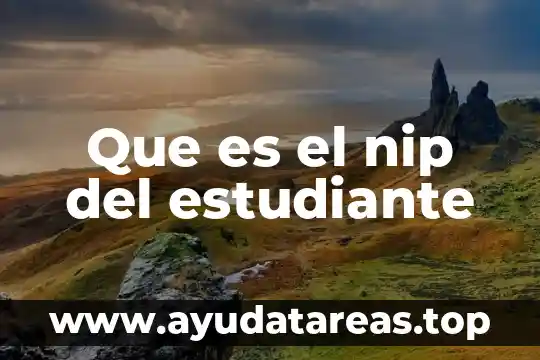 Que es el nip del estudiante