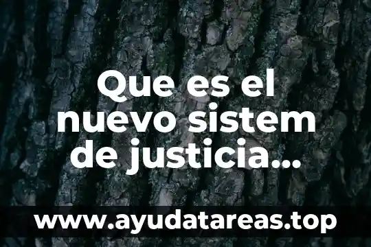 Que es el nuevo sistem de justicia penal