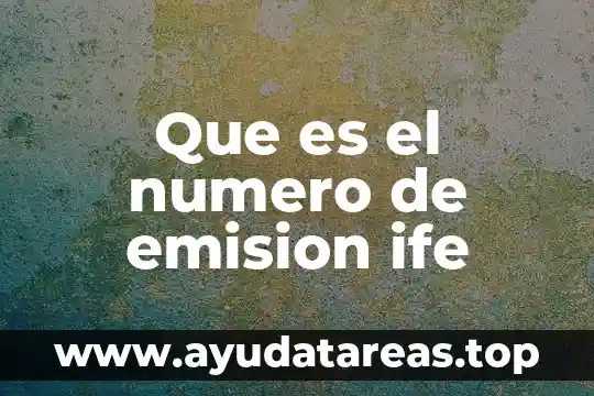 Que es el numero de emision ife