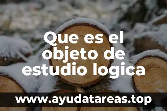 Que es el objeto de estudio logica