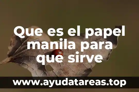 Que es el papel manila para que sirve