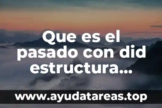 Que es el texto gramatical 3 Que es el pasado con did estructura gramatical