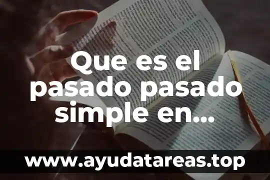 Que es el pasado pasado simple en ingles