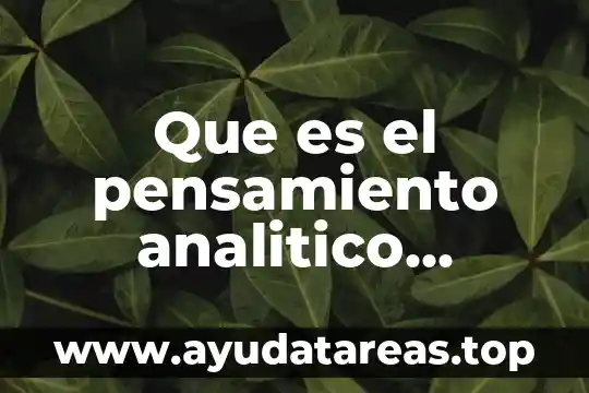 Que es el signo en psicologia 5 Que es el pensamiento analitico psicologia