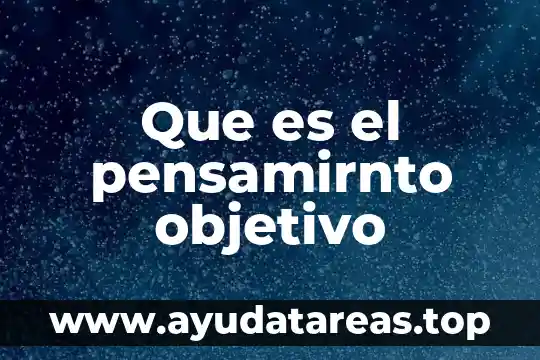 Que es el principio del objetivo 5 Que es el pensamirnto objetivo