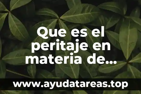 Que es el peritaje en materia de deontologia