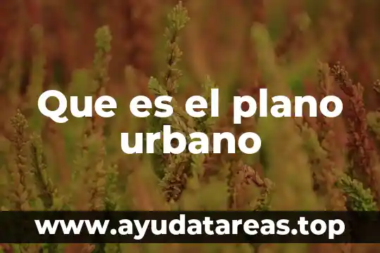 Que es el plano urbano