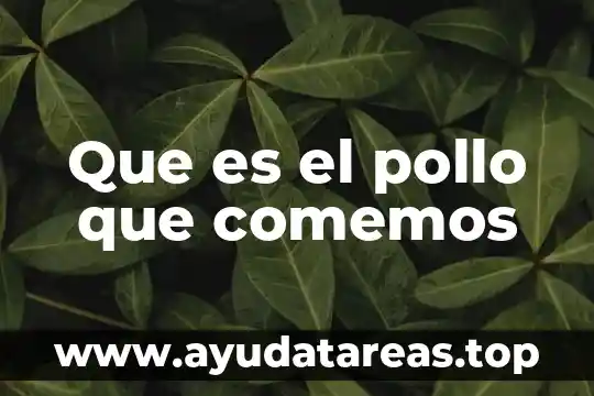 Volte tigo que es 7 Que es el pollo que comemos