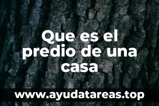 Que es huesped en casa 7 Que es el predio de una casa