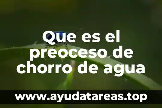 Que es un carcamo de agua 4 Que es el preoceso de chorro de agua