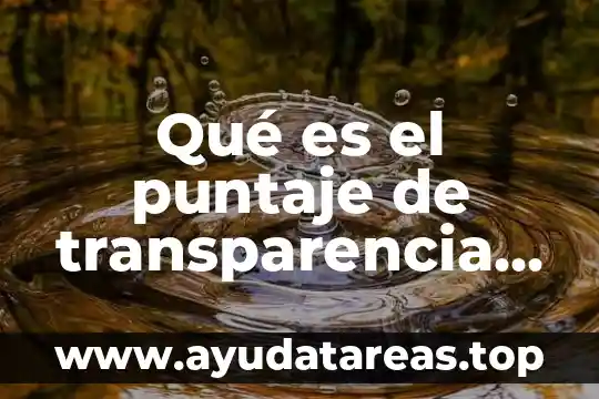 Qué es el puntaje de transparencia México