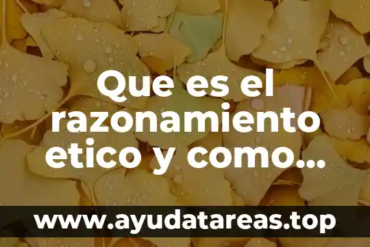 Que es un elemento etico descripcion 3 Que es el razonamiento etico y como se aplica