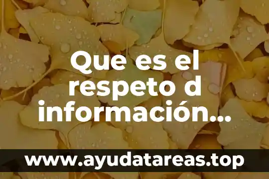 Que es el respeto d información para un triptico