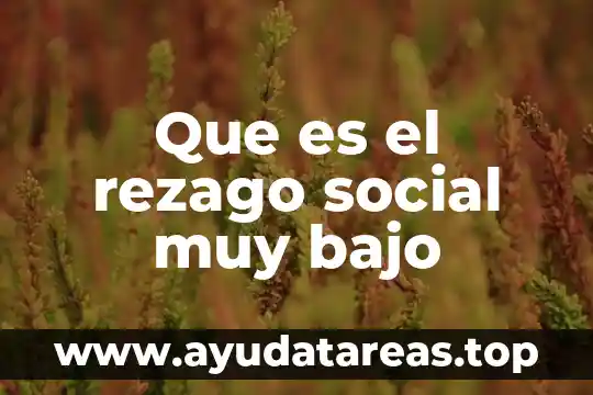 Que es el rezago social muy bajo