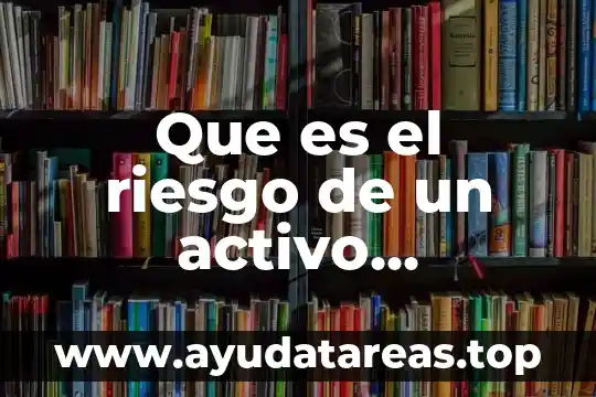 Que es el riesgo de un activo individual