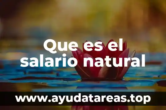 Que es el salario natural