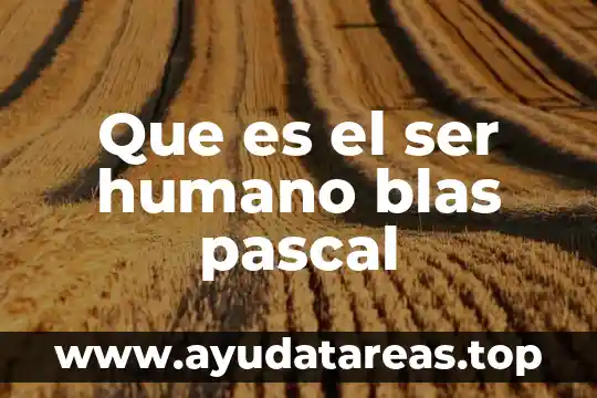 Que es un ser humano que tipo de pregunta es 8 Que es el ser humano blas pascal
