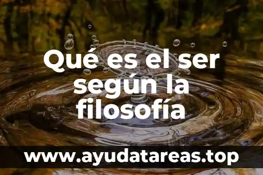 Qué es el ser según la filosofía