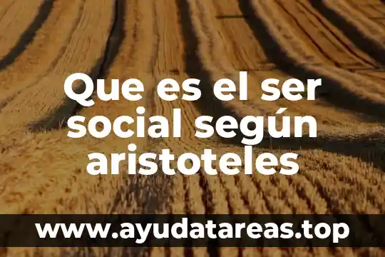 Que es el ser social según aristoteles