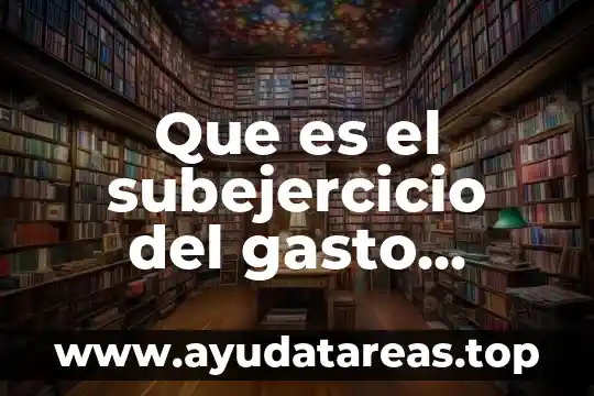 Que es el subejercicio del gasto publico