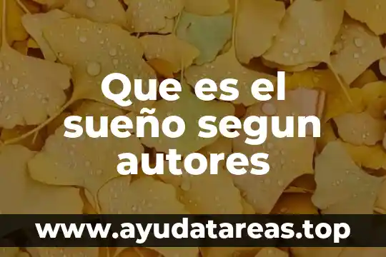 Que es una rutab segun distintos autores 5 Que es el sueño segun autores