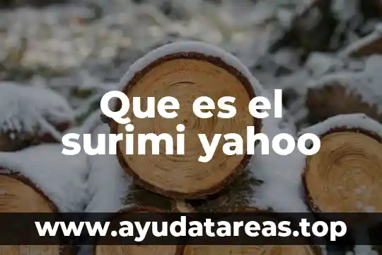 Que es el surimi yahoo