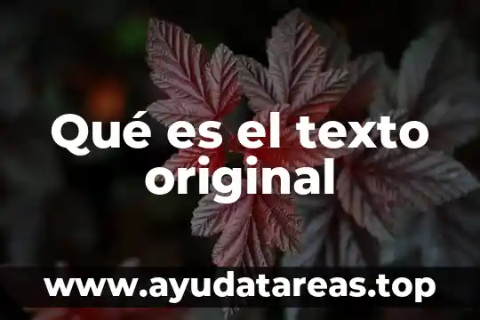 Qué es el texto original