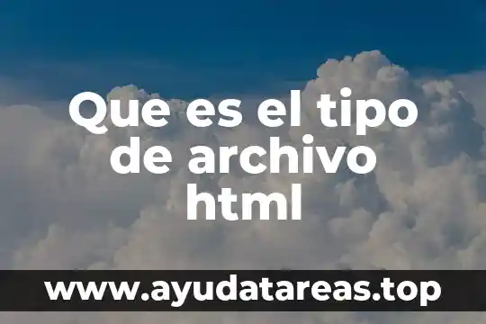 Qué es el tipo y número de id 8 Que es el tipo de archivo html