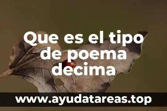 Que es el tipo de poema decima