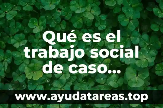 Qué es el trabajo social de caso individual