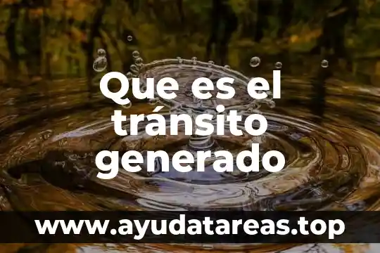 Que es el tránsito generado