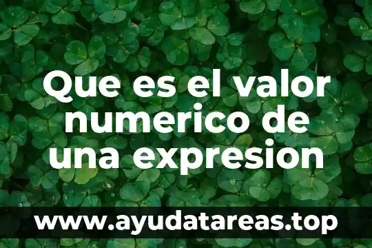 Que es valor de un color 7 Que es el valor numerico de una expresion