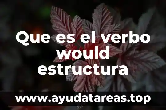 Que es el verbo should y ejemplos 3 Que es el verbo would estructura