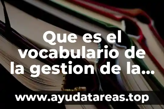 Que es el vocabulario de la gestion de la calidad