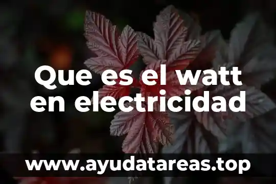 Que es el watt en electricidad