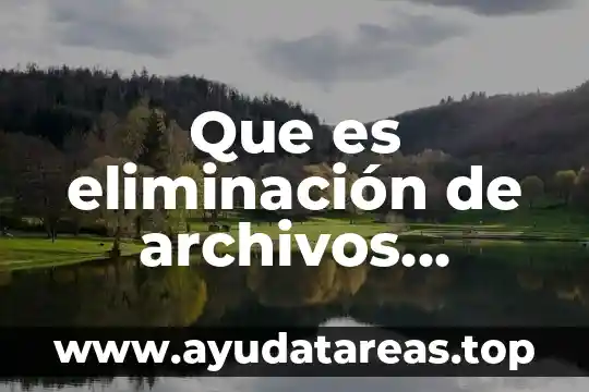 Que es eliminación de archivos temporales