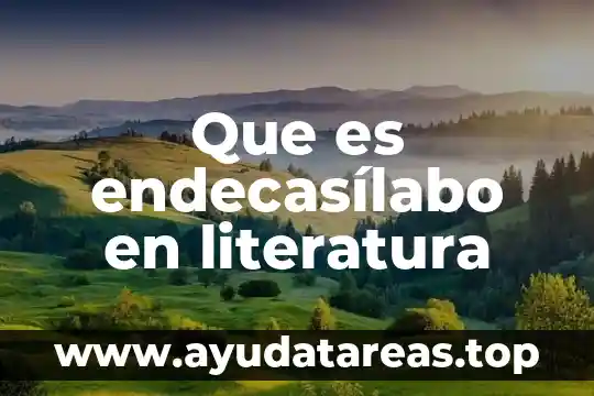 Que es epoca literaria en literatura 4 Que es endecasílabo en literatura