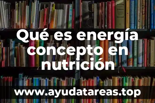 Qué es energía concepto en nutrición