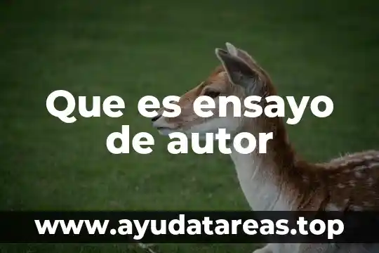 Que es ensayo de autor