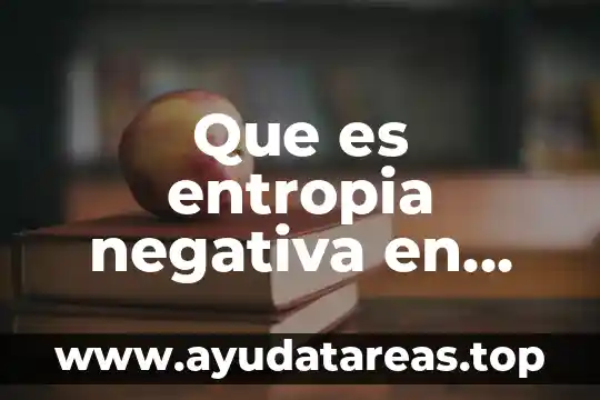 Que es entropia negativa en administracion