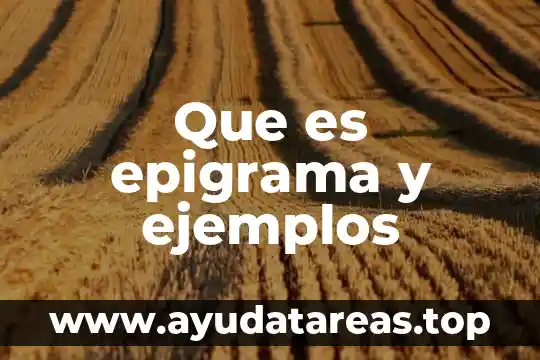 Que es epigrama y ejemplos
