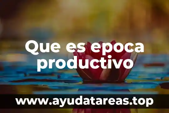 Que es epoca productivo