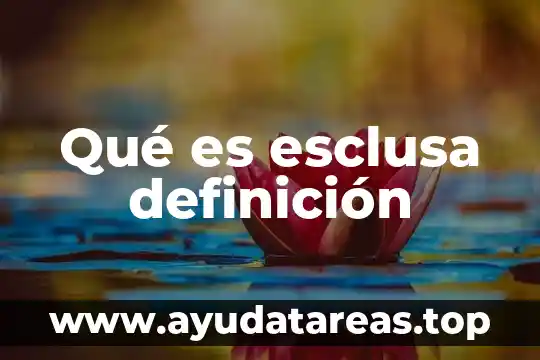 Qué es el nombre definición 5 Qué es esclusa definición