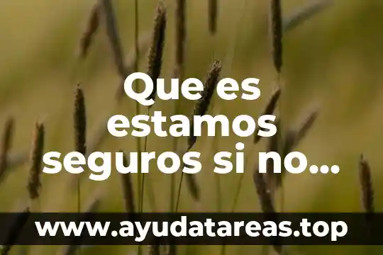 Que es estamos seguros si no hay leyes