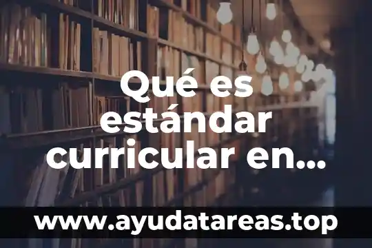 Qué es estándar curricular en educación básica